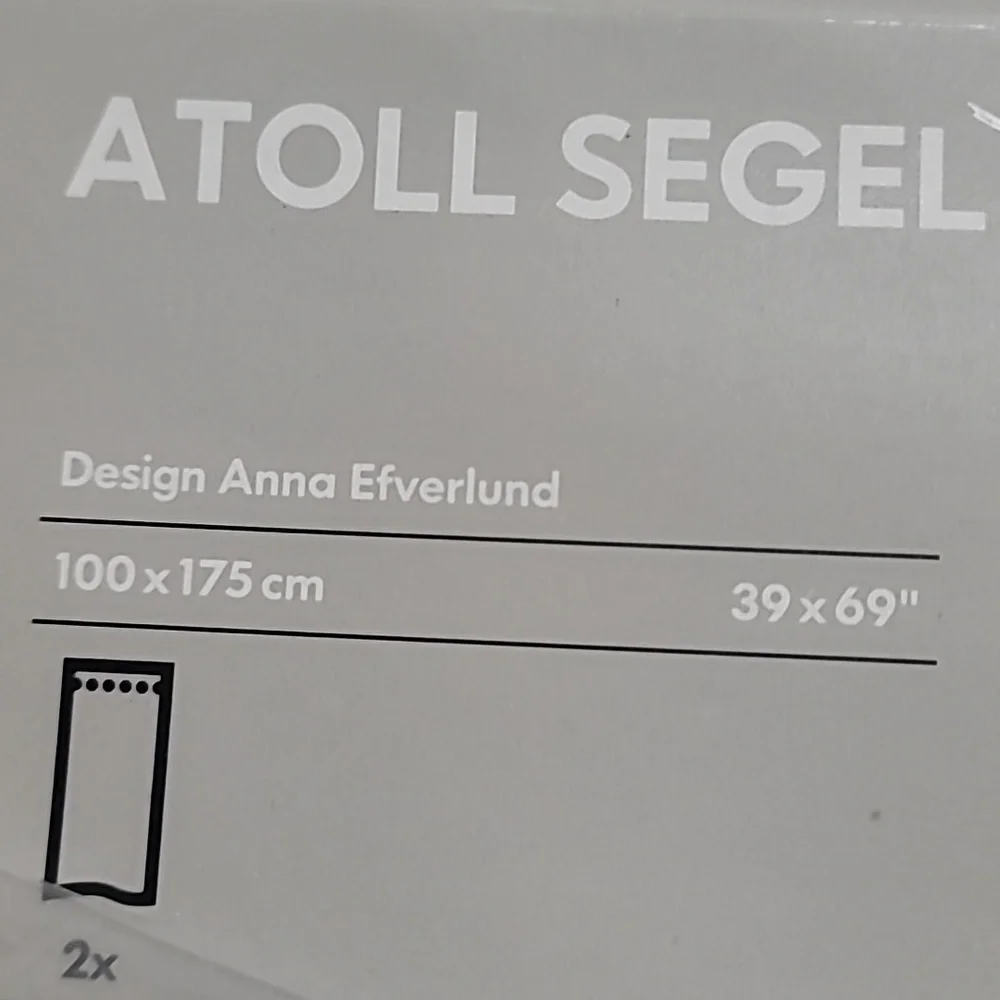 IKEA White Curtains with Black Number Print